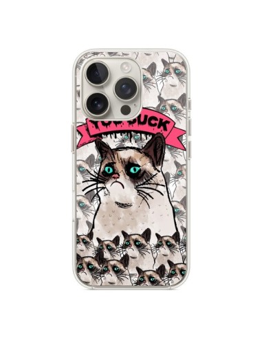 Coque iPhone 16 Pro Chat Grumpy Cat - You Suck - Sara Eshak