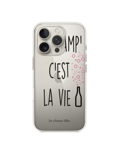 Coque iPhone 16 Pro Le Champ, c'est la Vie Transparente - Les Vilaines Filles