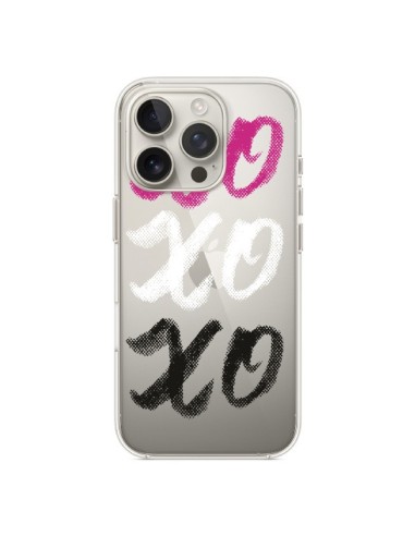 Coque iPhone 16 Pro XoXo Rose Blanc Noir Transparente - Yohan B.