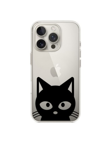 Coque iPhone 16 Pro Tête Chat Noir Cat Transparente - Yohan B.