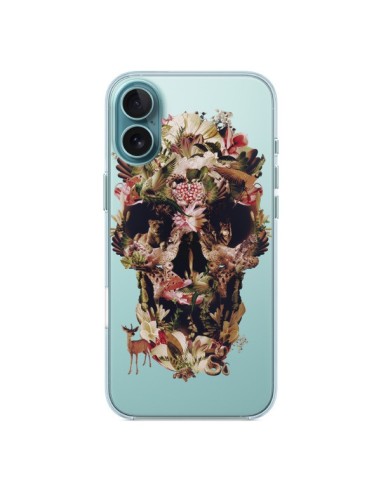 Coque iPhone 16 Plus Jungle Skull Tête de Mort Transparente - Ali Gulec