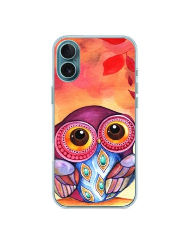 Coque iPhone 16 Plus Chouette Feuilles Automne - Annya Kai