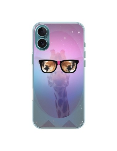 Coque iPhone 16 Plus Girafe Geek à Lunettes - Aurelie Scour