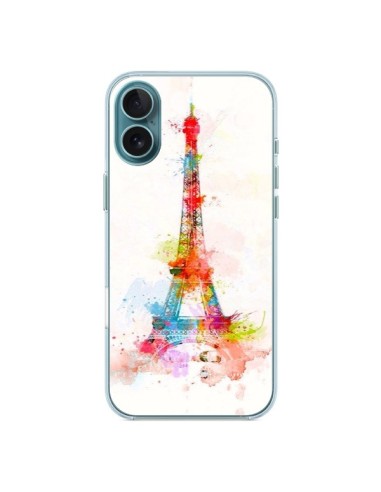 Coque iPhone 16 Plus Paris Tour Eiffel Muticolore - Asano Yamazaki