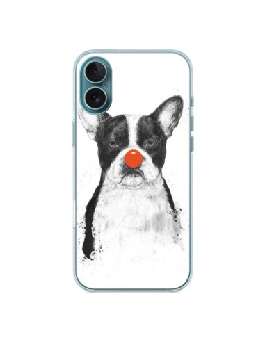 Coque iPhone 16 Plus Clown Bulldog Chien Dog - Balazs Solti