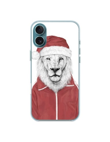 Coque iPhone 16 Plus Santa Lion Père Noel - Balazs Solti