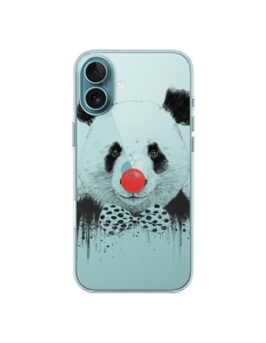 Coque iPhone 16 Plus Clown Panda Transparente - Balazs Solti