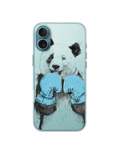 Cover iPhone 16 Plus Panda Vincitore Trasparente - Balazs Solti