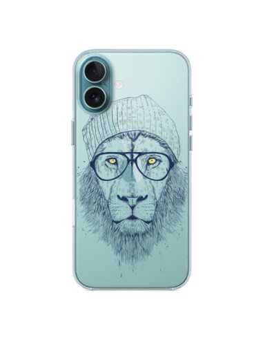 Coque iPhone 16 Plus Cool Lion Swag Lunettes Transparente - Balazs Solti