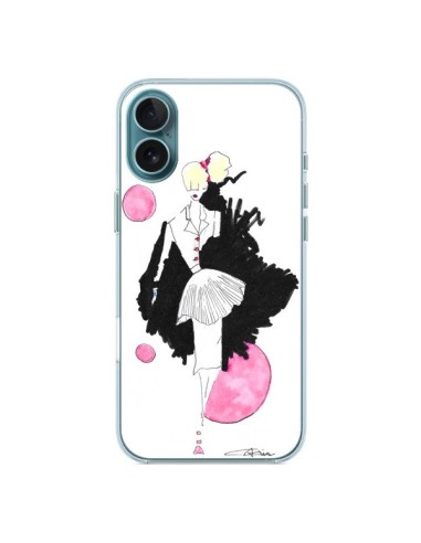 Coque iPhone 16 Plus Demoiselle Femme Fashion Mode Rose - Cécile