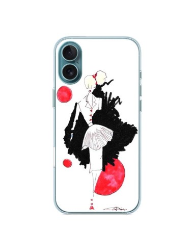 Coque iPhone 16 Plus Demoiselle Femme Fashion Mode Rouge - Cécile