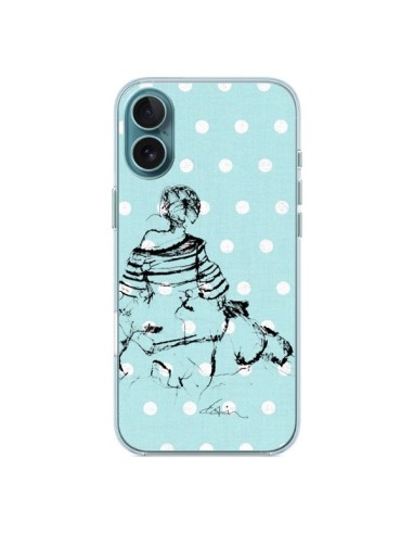 Coque iPhone 16 Plus Croquis Pois Femme Fashion Mode - Cécile