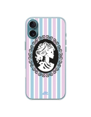 Coque iPhone 16 Plus Camée Squelette Rose - Enilec