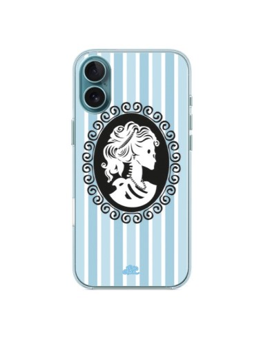 Coque iPhone 16 Plus Camée Squelette Bleue - Enilec