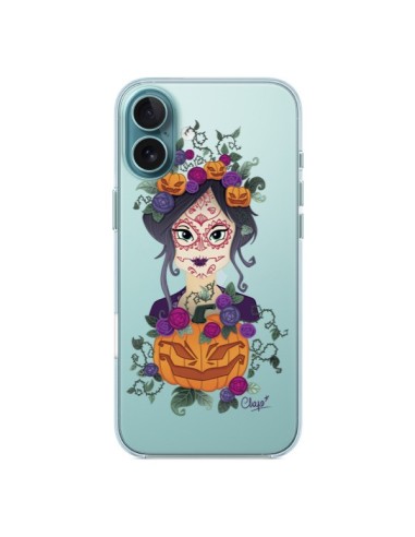 Coque iPhone 16 Plus Femme Closed Eyes Santa Muerte Transparente - Chapo