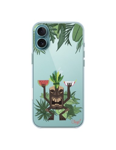 Coque iPhone 16 Plus Tiki Thailande Jungle Bois Transparente - Chapo