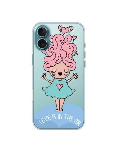 Coque iPhone 16 Plus Love Is In The Air Fillette Transparente - Claudia Ramos