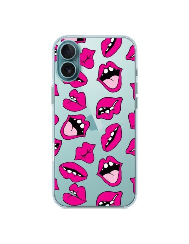 Coque iPhone 16 Plus Lèvres Lips Bouche Kiss Transparente - Claudia Ramos