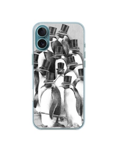 Coque iPhone 16 Plus Pingouins Gentlemen - Eric Fan