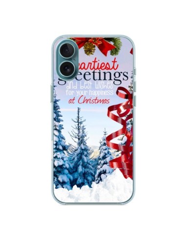 Coque iPhone 16 Plus Voeux Joyeux Noël - Eleaxart