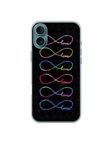 Coque iPhone 16 Plus Love Forever Infini Noir - Eleaxart