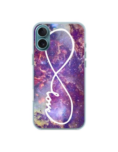 Coque iPhone 16 Plus Love Forever Infini Galaxy - Eleaxart