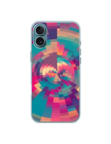 Coque iPhone 16 Plus Spirales de Couleurs Rose Violet - Eleaxart