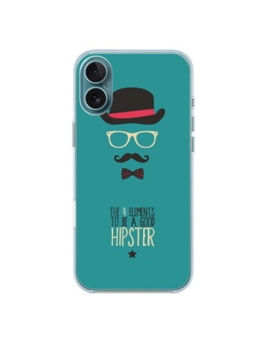 Cover iPhone 16 Plus Cappello, Occhiali, Baffi, Papillon Per Essere Un Buon Hipster - Eleaxart