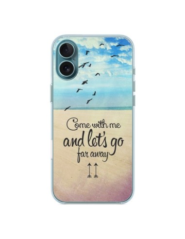 Coque iPhone 16 Plus Let's Go Far Away Beach Plage - Eleaxart