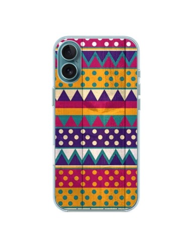 Coque iPhone 16 Plus Mexican Triangle Aztec Azteque - Eleaxart