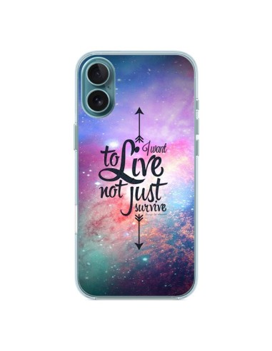 Coque iPhone 16 Plus I want to live Je veux vivre - Eleaxart