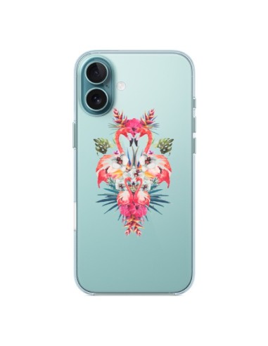 Coque iPhone 16 Plus Tropicales Flamingos Tropical Flamant Rose Summer Ete - Eleaxart