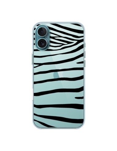 Coque iPhone 16 Plus Zebre Zebra Noir Transparente - Project M