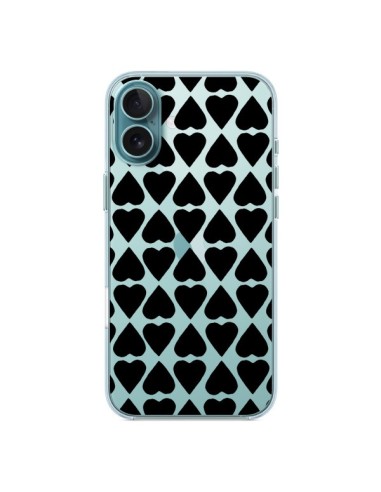 Cover iPhone 16 Plus Cuore Nero Trasparente - Project M