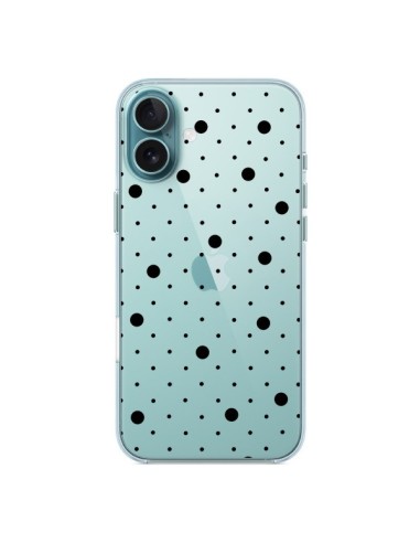 Cover iPhone 16 Plus Punti Nero Trasparente - Project M