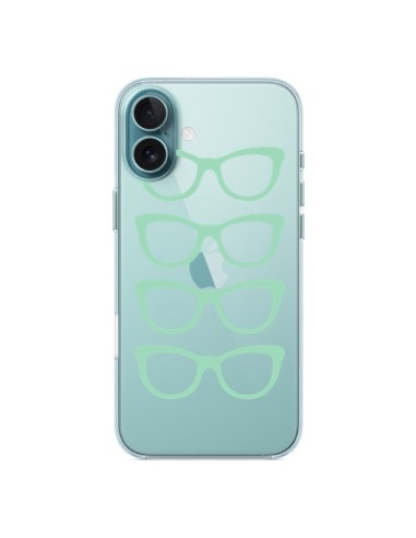 Coque iPhone 16 Plus Sunglasses Lunettes Soleil Mint Bleu Vert Transparente - Project M