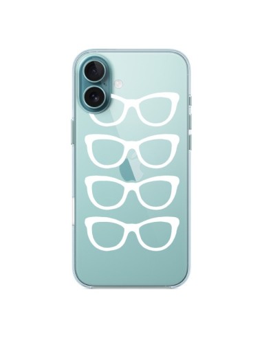 Coque iPhone 16 Plus Sunglasses Lunettes Soleil Blanc Transparente - Project M