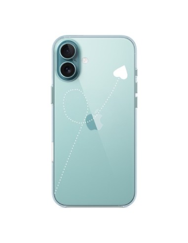 Coque iPhone 16 Plus Travel to your Heart Blanc Voyage Coeur Transparente - Project M