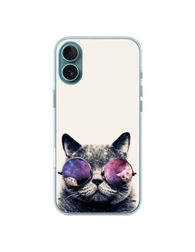 Coque iPhone 16 Plus Chat à lunettes - Gusto NYC