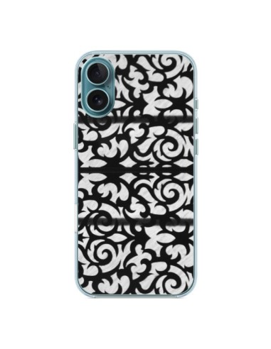 Coque iPhone 16 Plus Abstrait Noir et Blanc - Irene Sneddon