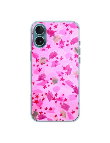 Coque iPhone 16 Plus Stars Etoiles Roses - Ebi Emporium