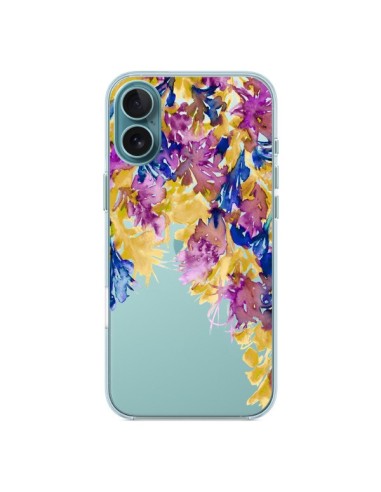 Coque iPhone 16 Plus Cascade Florale Transparente - Ebi Emporium