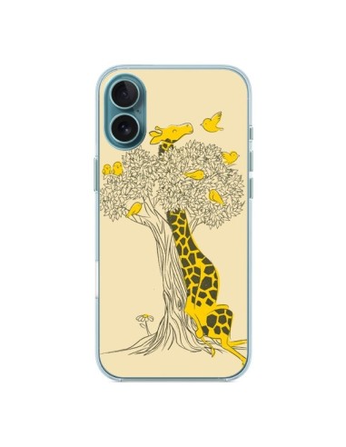 Coque iPhone 16 Plus Girafe Amis Oiseaux - Jay Fleck