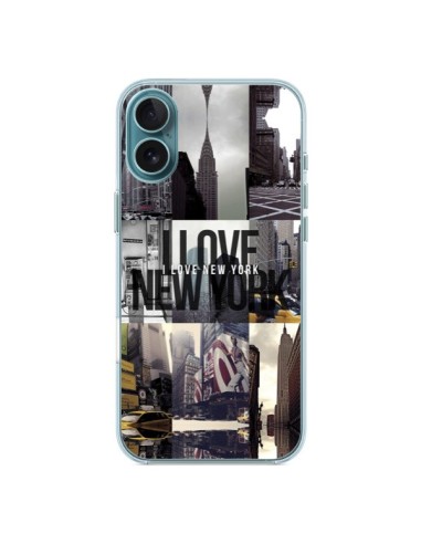 Coque iPhone 16 Plus I love New Yorck City noir - Javier Martinez