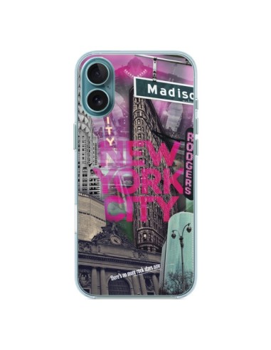 Coque iPhone 16 Plus New York City Rose - Javier Martinez