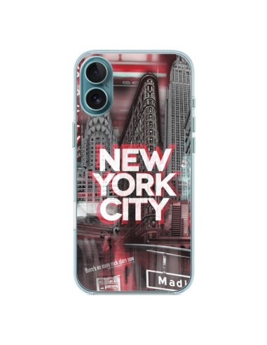 Coque iPhone 16 Plus New York City Rouge - Javier Martinez