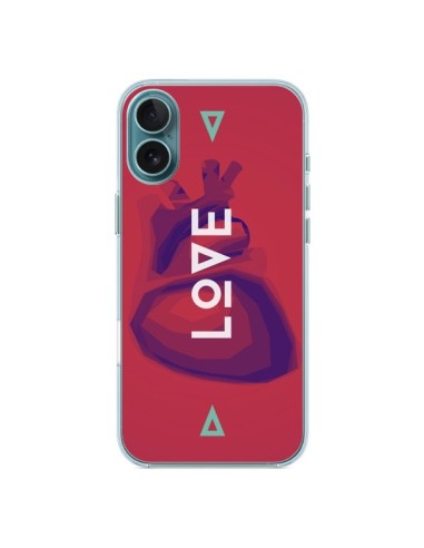 Coque iPhone 16 Plus Love Coeur Triangle Amour - Javier Martinez