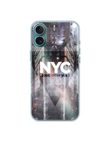 Coque iPhone 16 Plus I Love New York City Violet - Javier Martinez