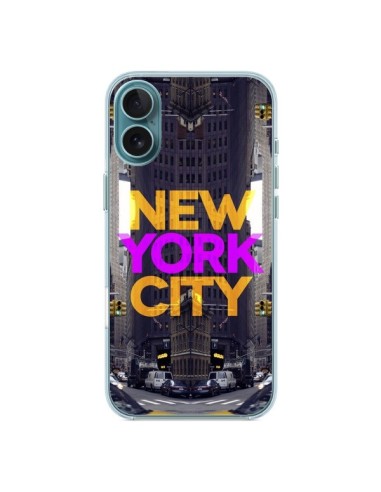 Coque iPhone 16 Plus New York City Orange Violet - Javier Martinez