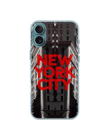 Coque iPhone 16 Plus New York City Rouge - Javier Martinez